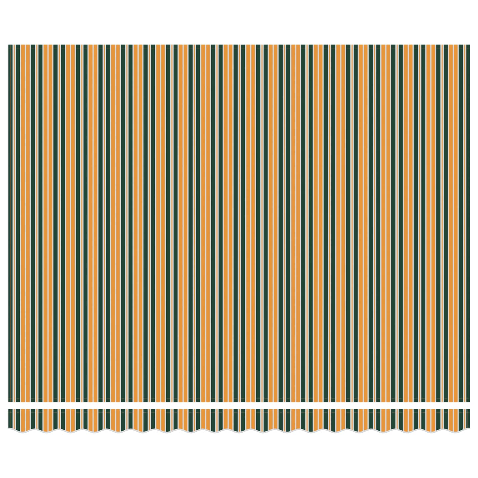 Einziehbare Markise Grün und Weiß 400 x 350 cm Stoff