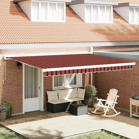 Ausziehbare Markise Rot und Schwarz 450 x 300 cm