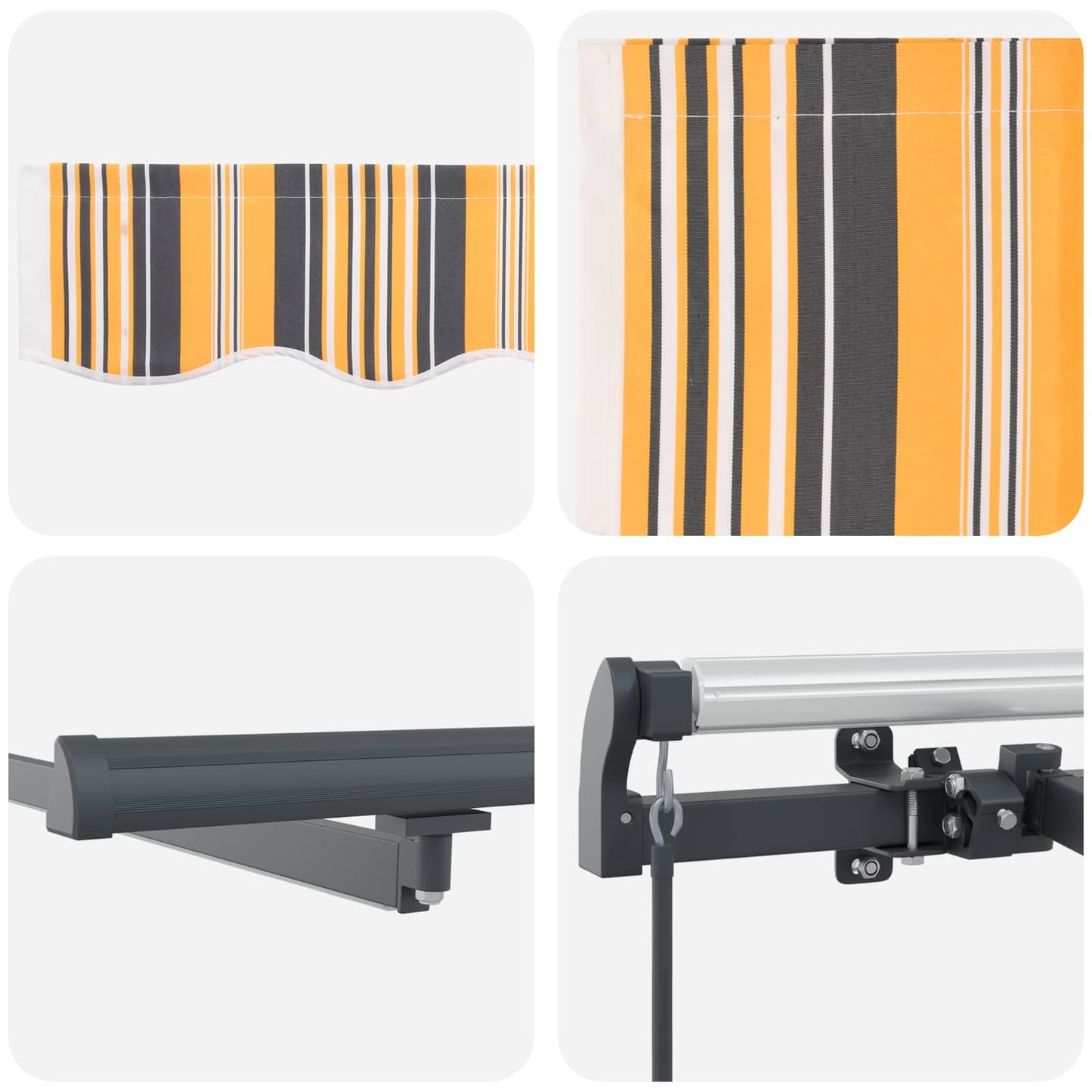 Ausziehbare Markise Mehrfarbig 450 x 300 cm Stoff und Aluminium