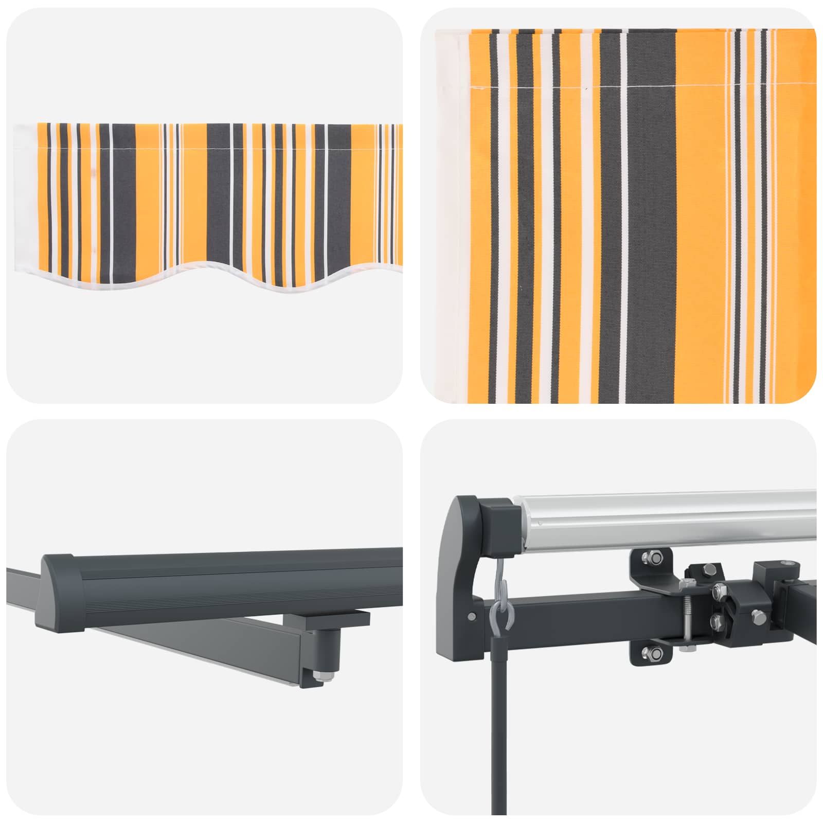 Ausziehbare Markise Mehrfarbig 450 x 300 cm Stoff und Aluminium
