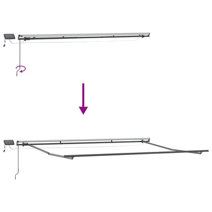 Ausziehbare Markise Mehrfarbig 450 x 300 cm Stoff und Aluminium