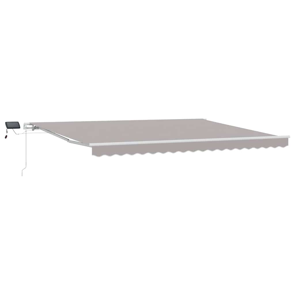 Ausziehbare Markise Hellgrau 450 x 300 cm Stoff und Aluminium