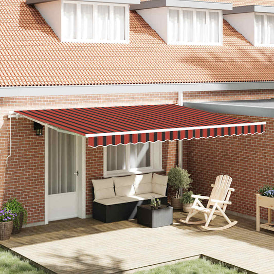 Ausziehbare Markise Orange und Braun 450 x 350 x 165 cm