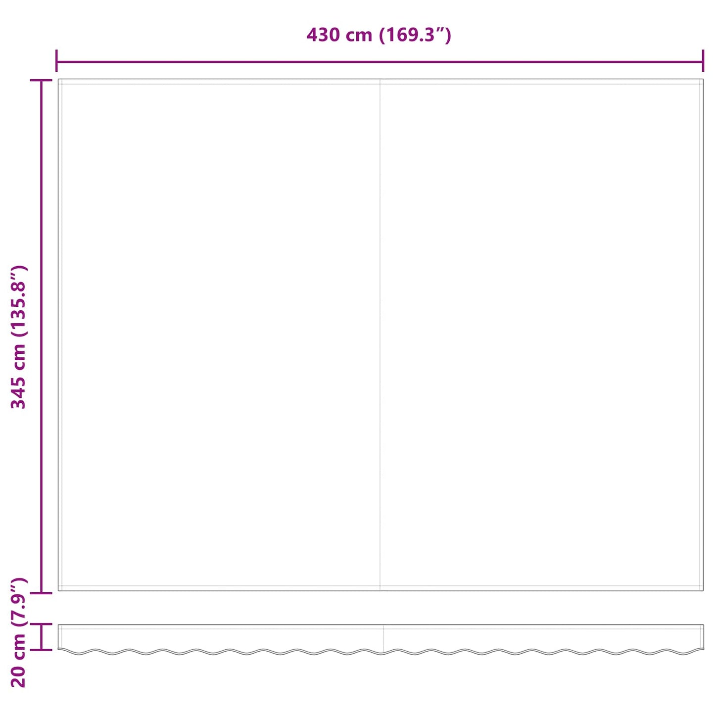 Ausziehbare Markise Orange und Braun 450 x 350 cm