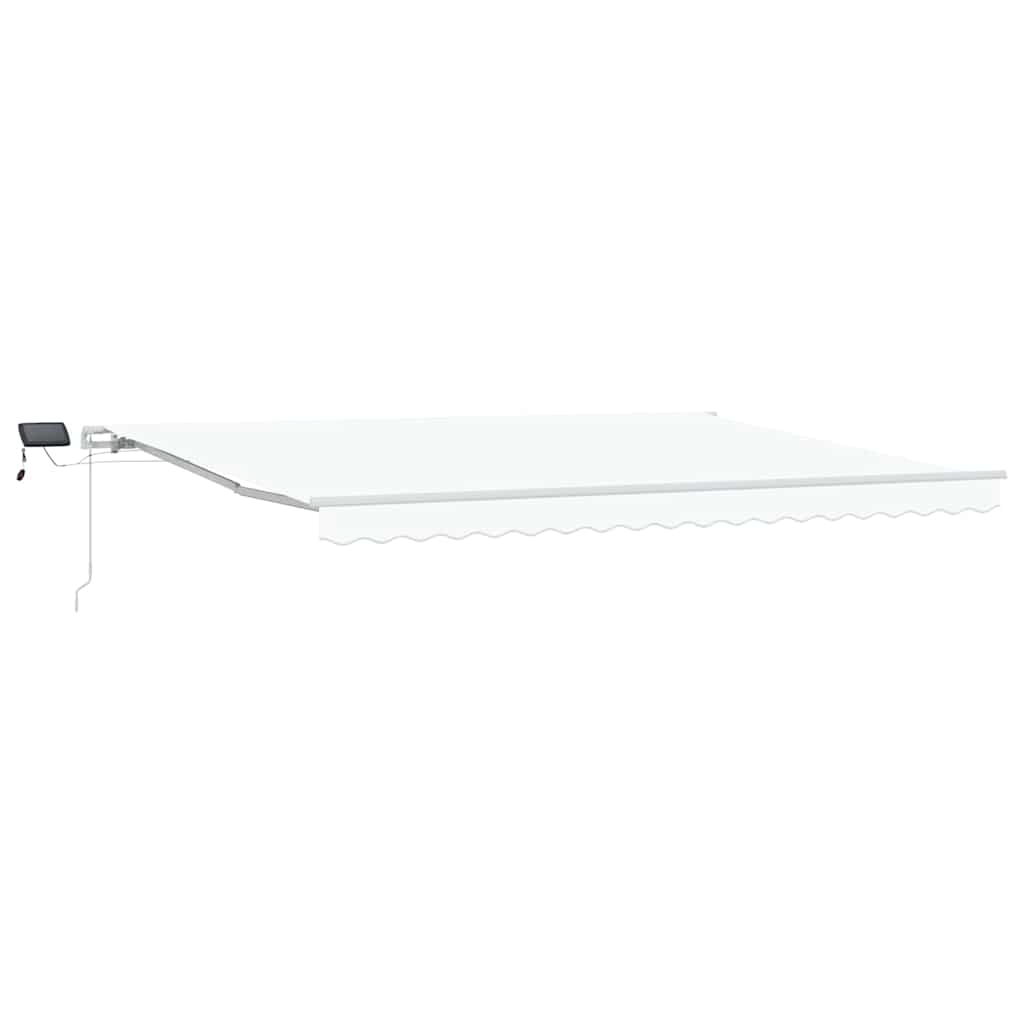 Ausziehbare Markise Weiß 450 x 350 cm Stoff und Aluminium