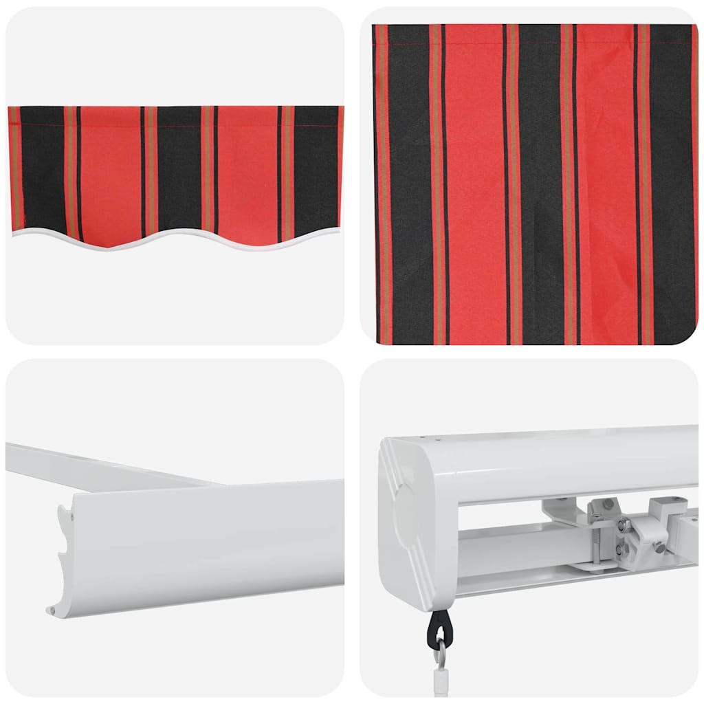 Ausziehbare Markise Rot und Schwarz 500 x 300 cm