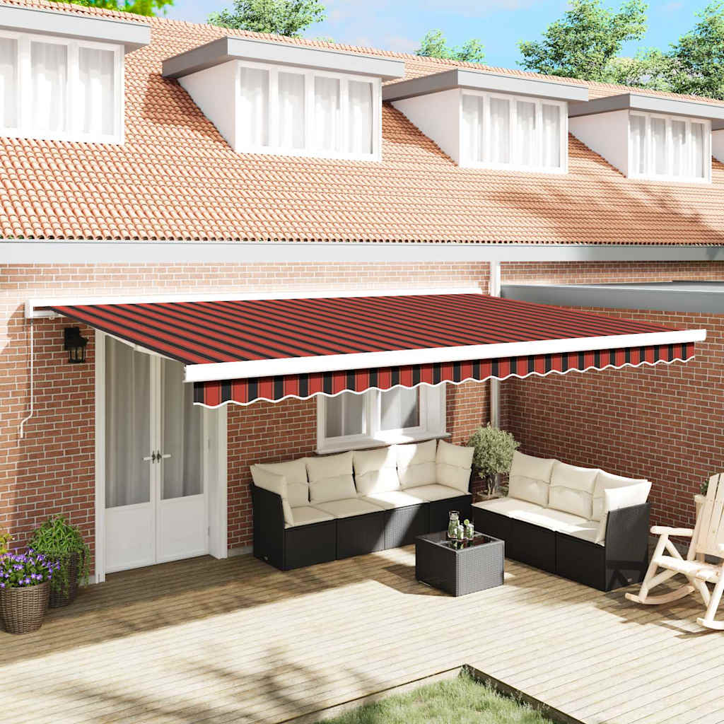 Ausziehbare Markise Rot und Schwarz 500 x 300 cm