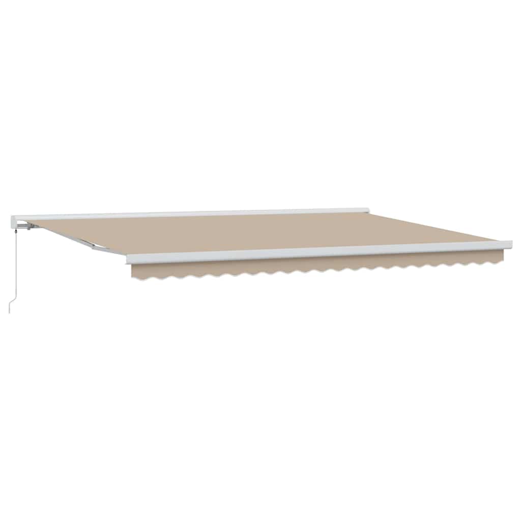 Ausziehbare Markise Beige 500 x 300 cm Leinen und Aluminium