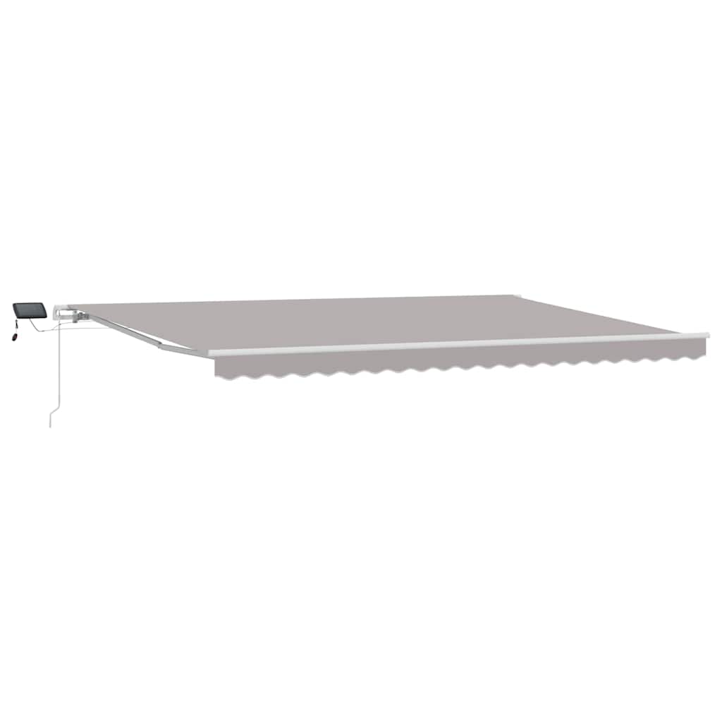 Einziehbare Markise Hellgrau 500 x 300 cm Stoff und Stahl