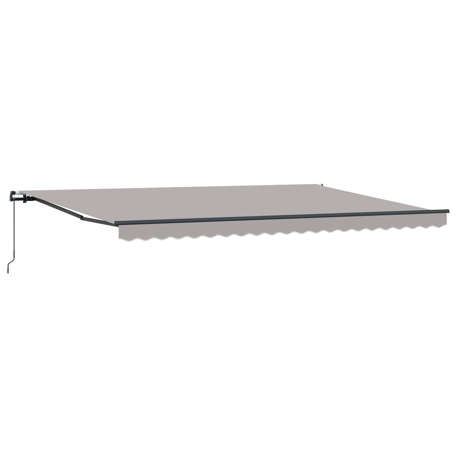 Einziehbare Markise Hellgrau 500 x 300 cm Polyester und Stahl