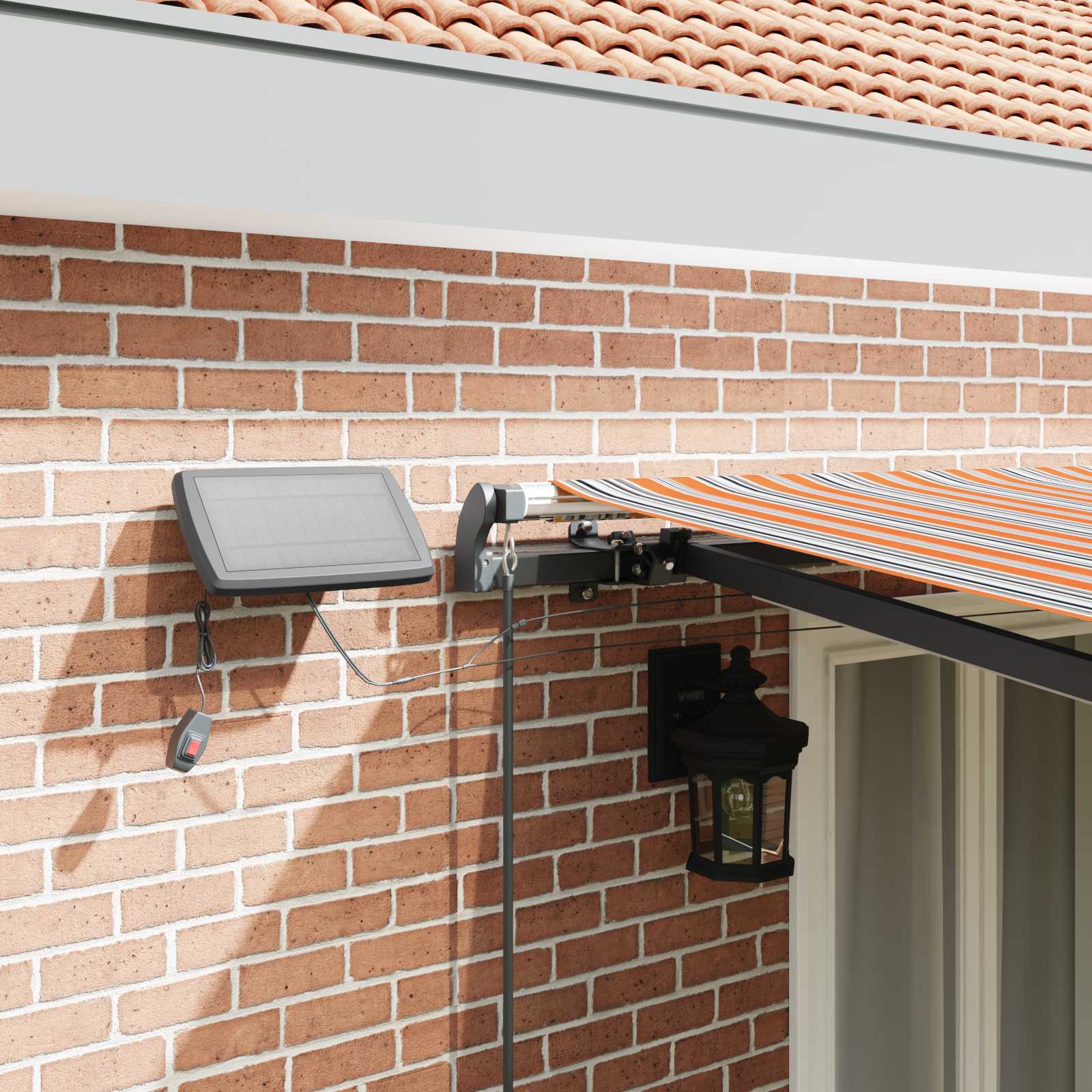 Ausziehbare Markise Mehrfarbig 500 x 350 cm Stoff und Aluminium