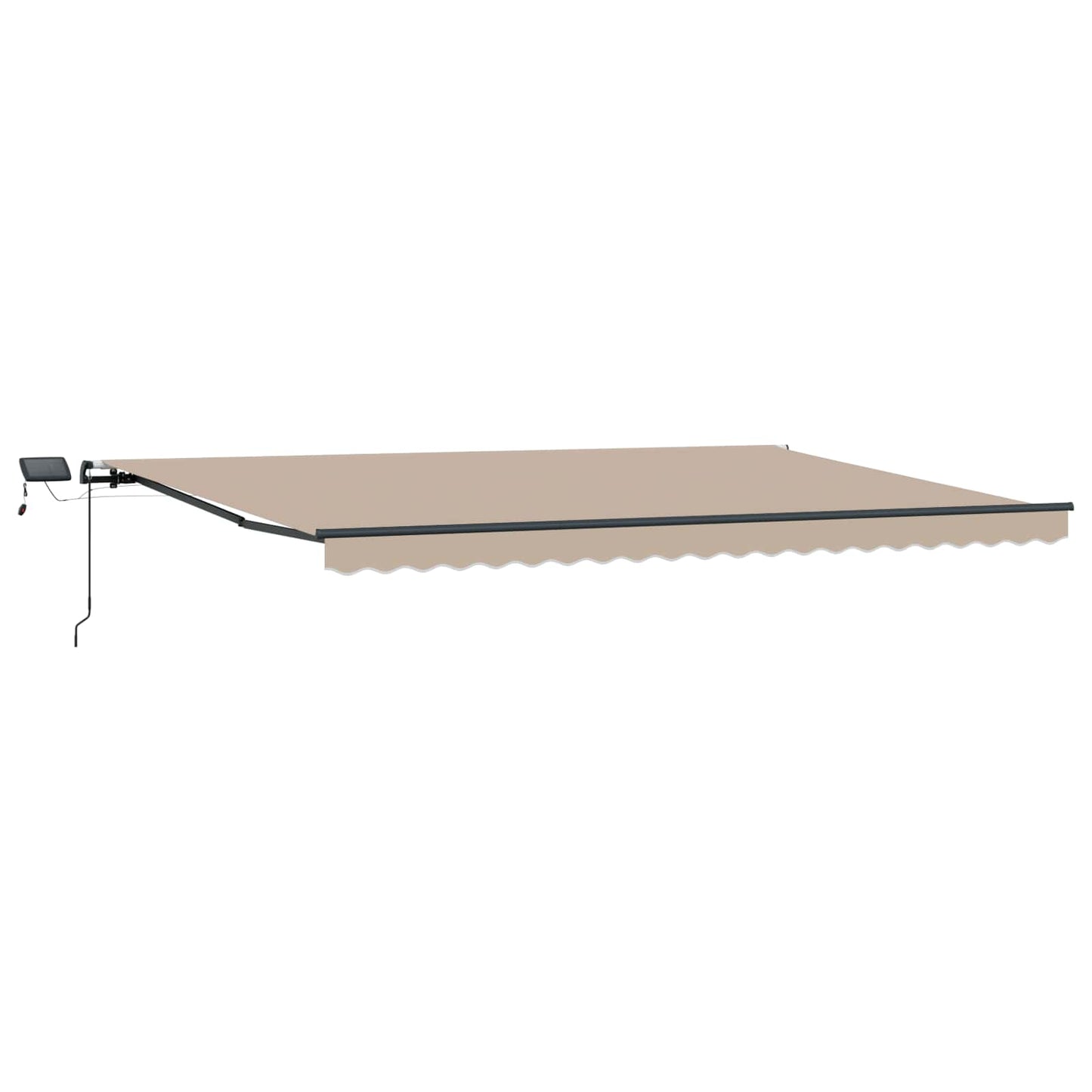 Ausziehbare Markise Beige 500 x 350 cm Stoff und Aluminium