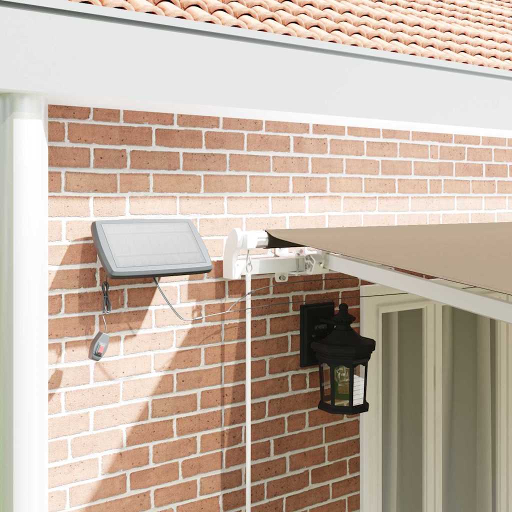 Ausziehbare Markise Beige 600 x 300 cm Stoff und Aluminium