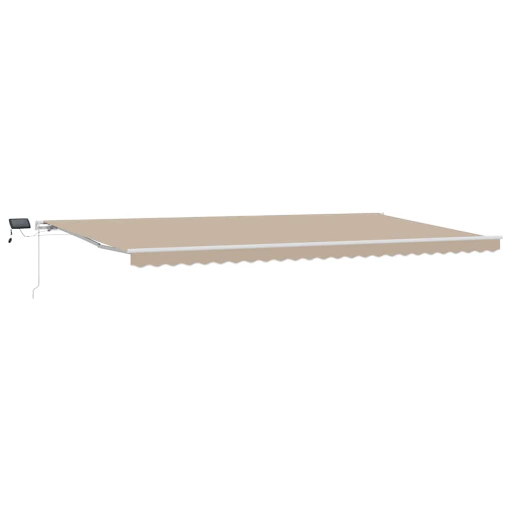 Ausziehbare Markise Beige 600 x 300 cm Stoff und Aluminium