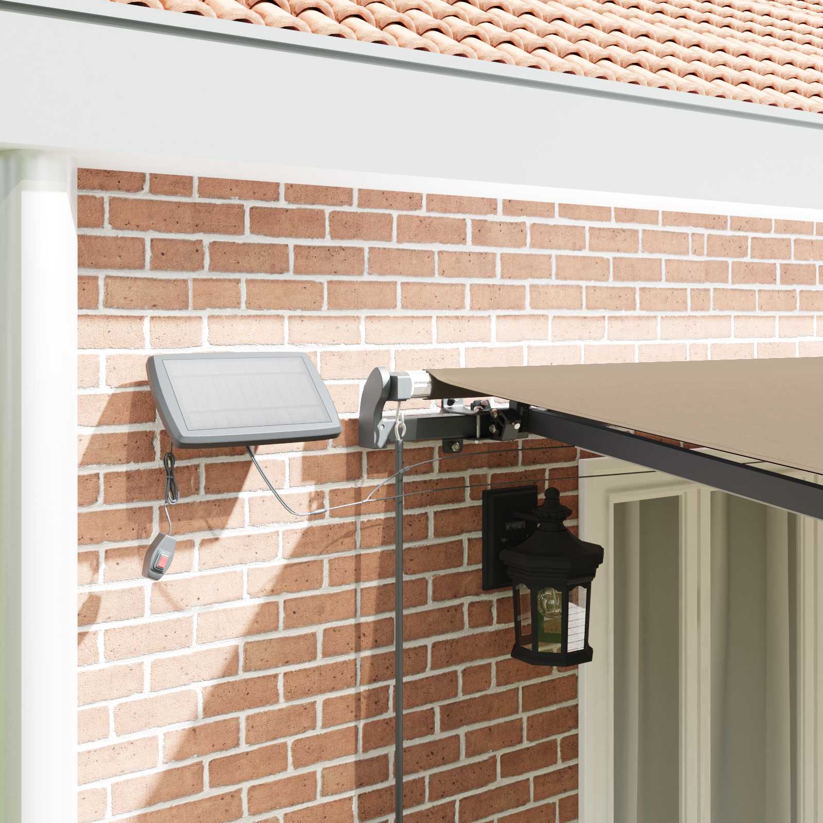 Ausziehbare Markise Beige 600 x 300 cm Stoff und Aluminium