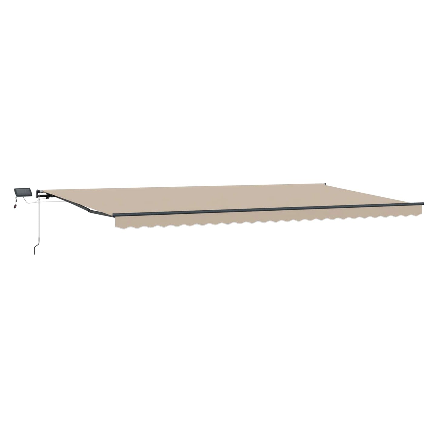 Ausziehbare Markise Beige 600 x 300 cm Stoff und Aluminium