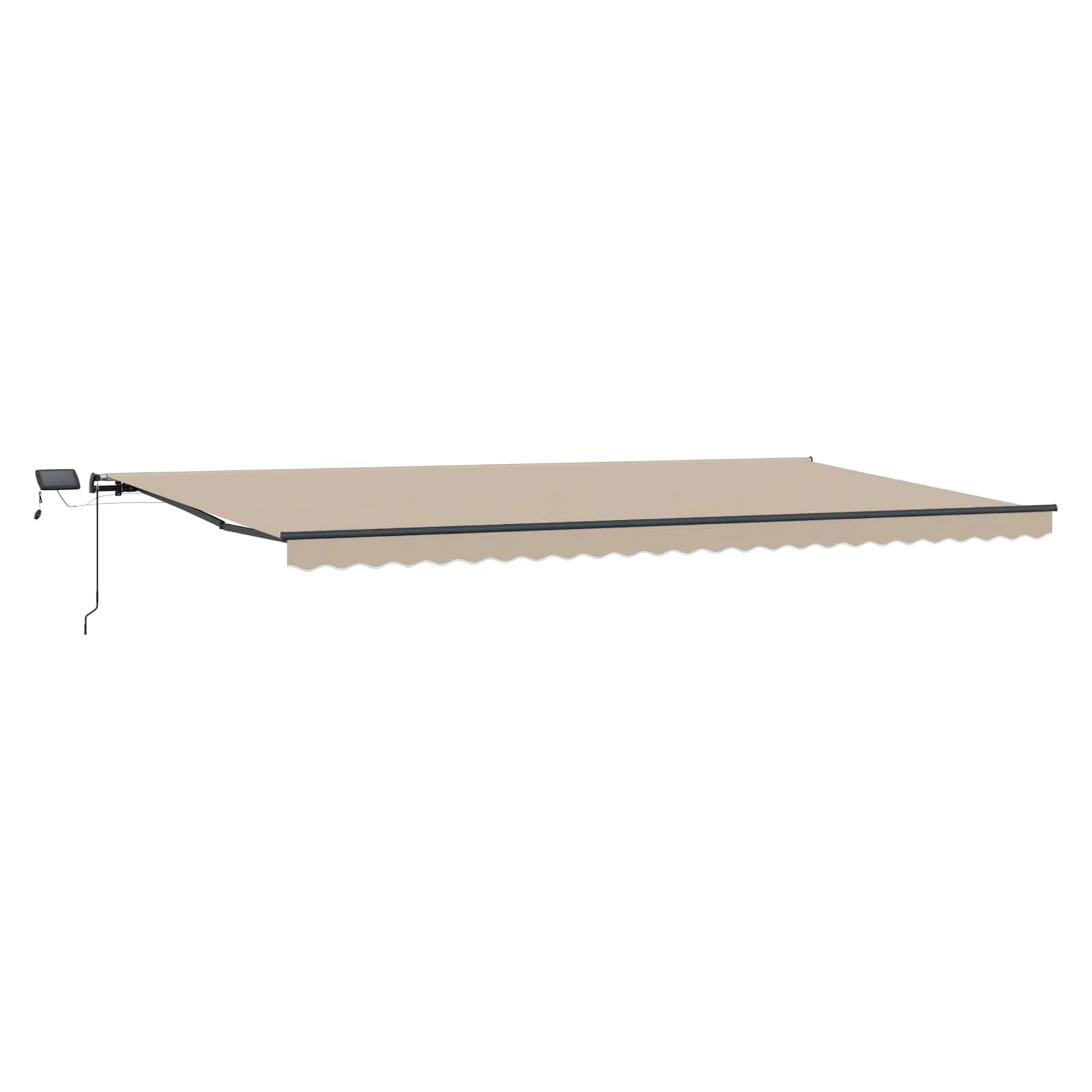 Ausziehbare Markise Beige 600 x 300 cm Stoff und Aluminium