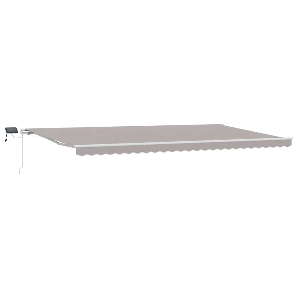 Ausziehbare Markise Hellgrau 600 x 300 cm Stoff und Aluminium