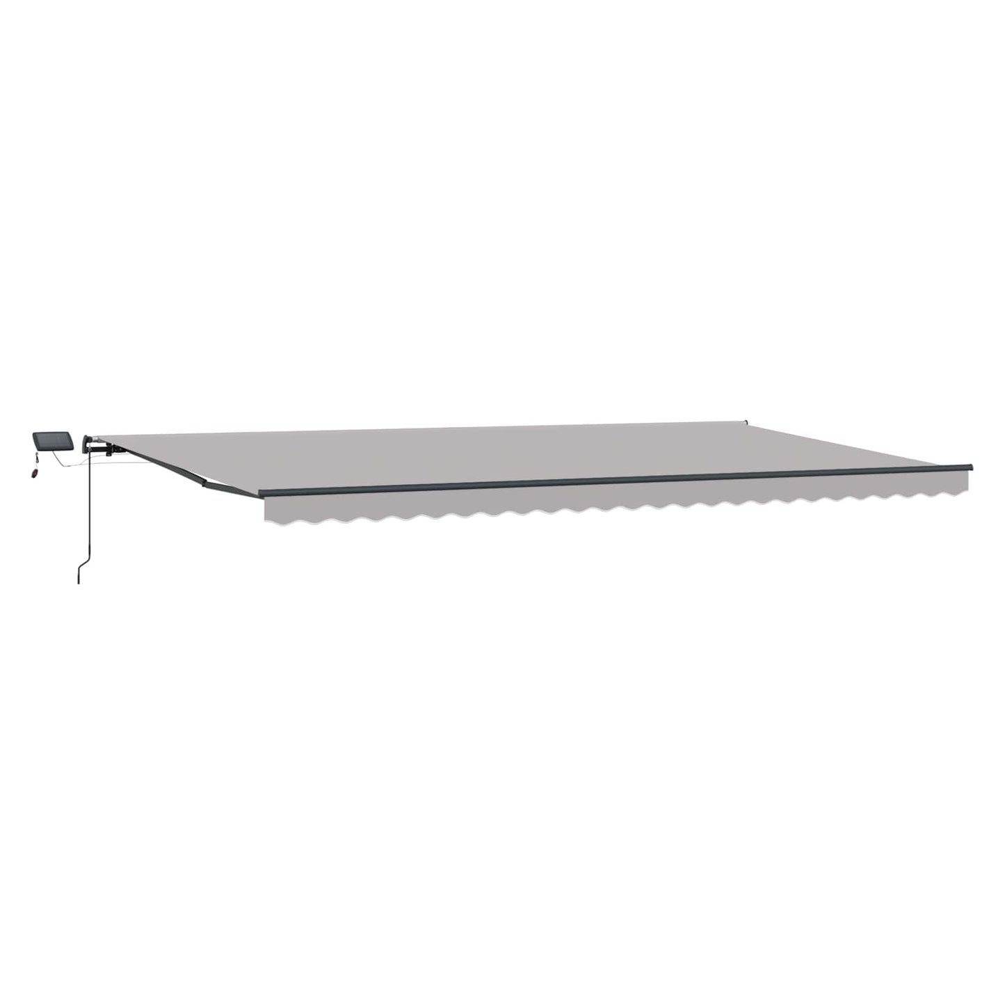 Ausziehbare Markise Hellgrau 600 x 300 cm Stoff und Aluminium