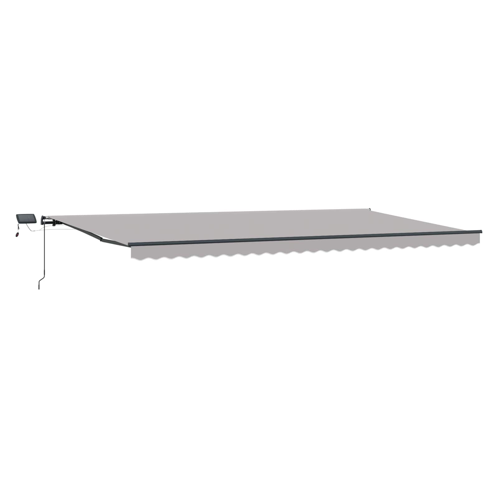 Ausziehbare Markise Hellgrau 600 x 300 cm Stoff und Aluminium