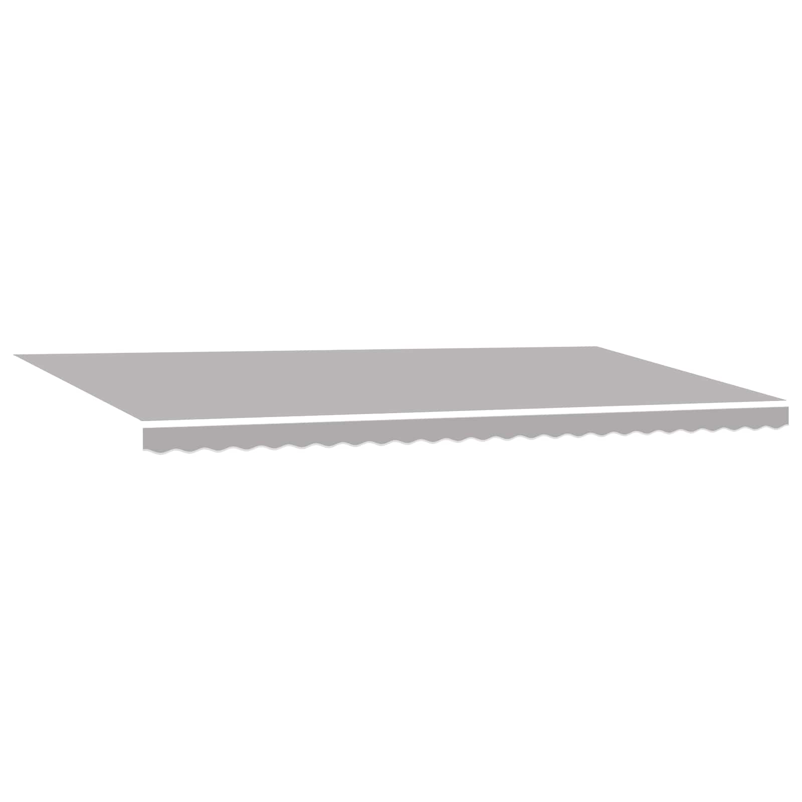 Ausziehbare Markise Hellgrau 600 x 350 cm Stoff und Aluminium