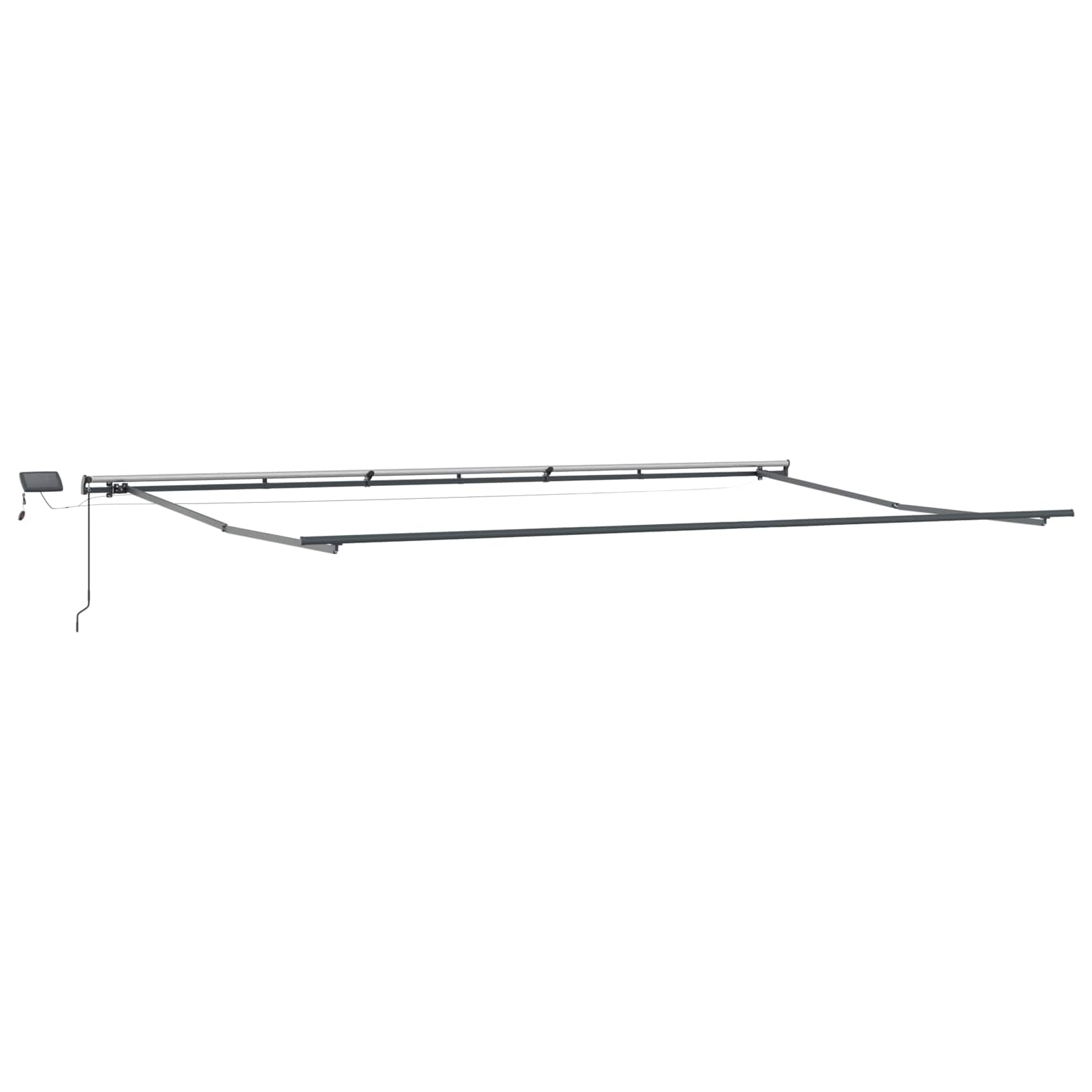 Ausziehbare Markise Hellgrau 600 x 350 cm Stoff und Aluminium
