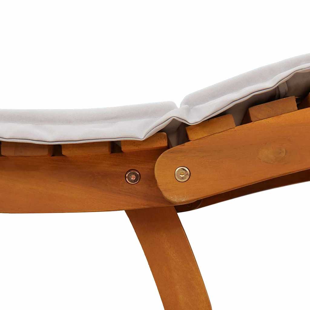 Sonnenliege 1-Person Hellgrau 184 x 55 x 64cm Massivholz Akazie