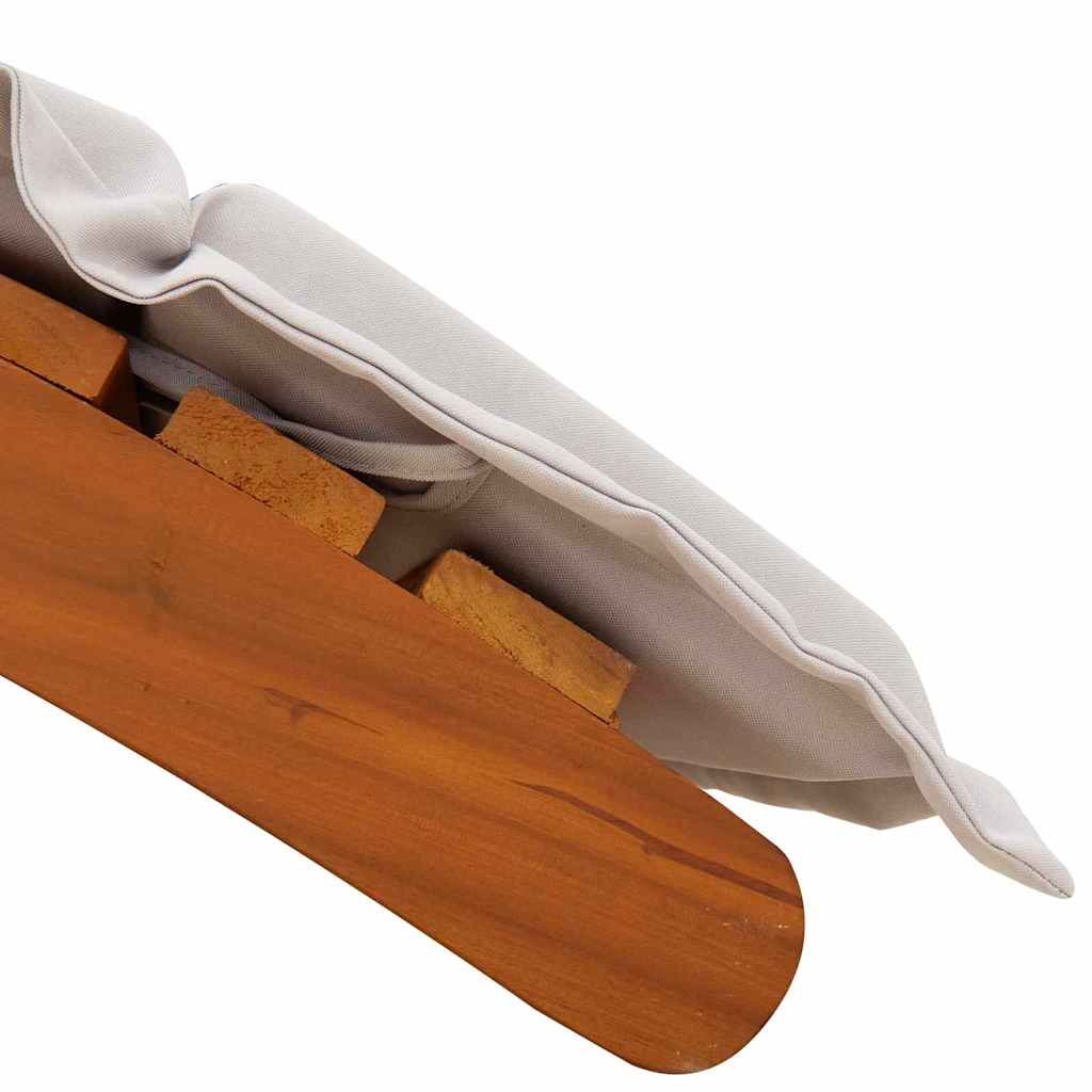 Sonnenliege 1-Person Hellgrau 184 x 55 x 64cm Massivholz Akazie