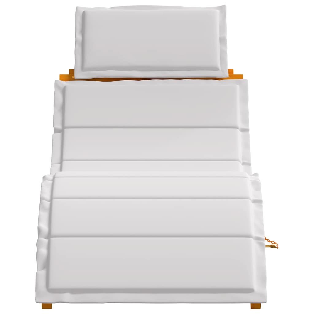 Sonnenliege 1-Person Hellgrau 184 x 55 x 64cm Massivholz Akazie