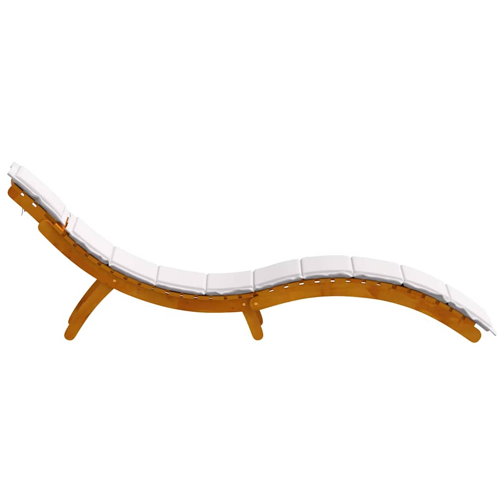 Sonnenliege 1-Person Hellgrau 184 x 55 x 64cm Massivholz Akazie