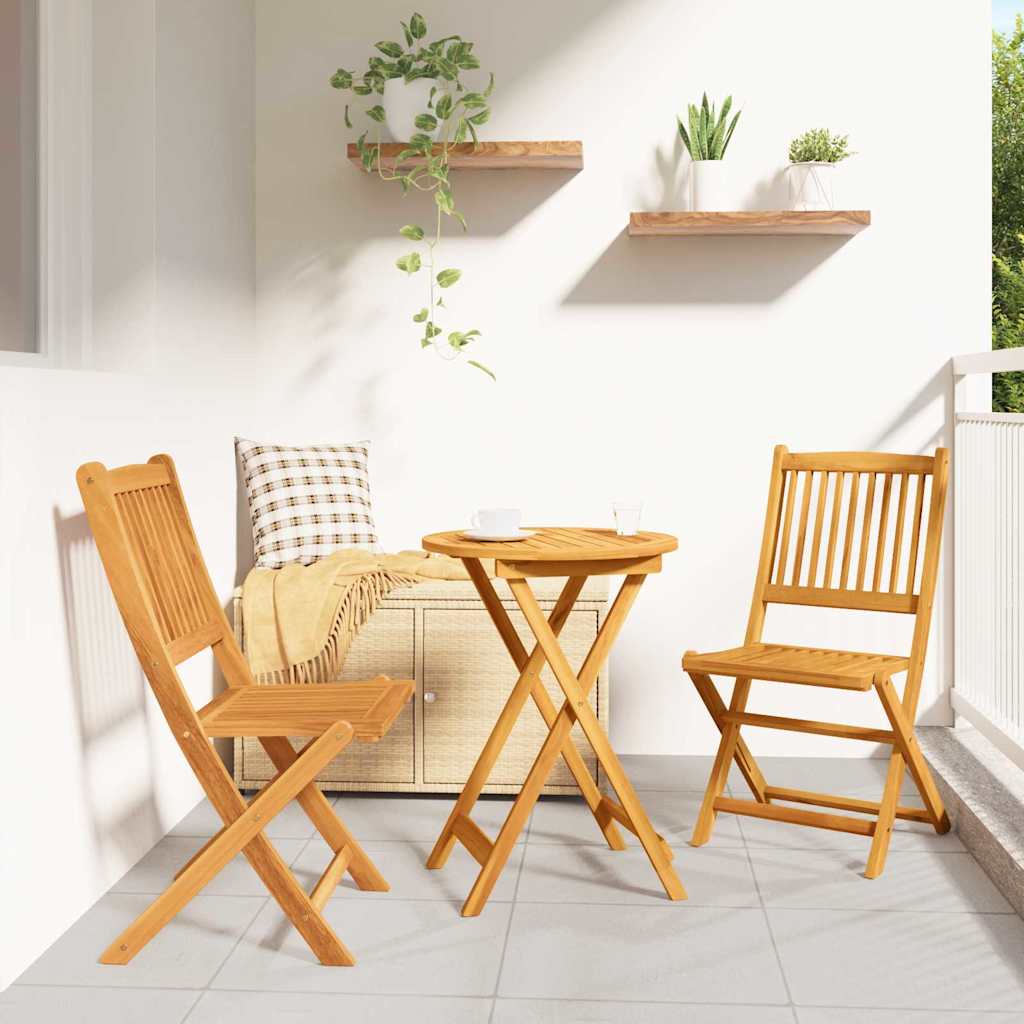 Garten Bistro Set 3 stk. Braun Massivholz Akazie