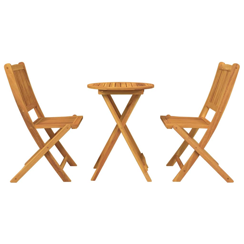 Garten Bistro Set 3 stk. Braun Massivholz Akazie