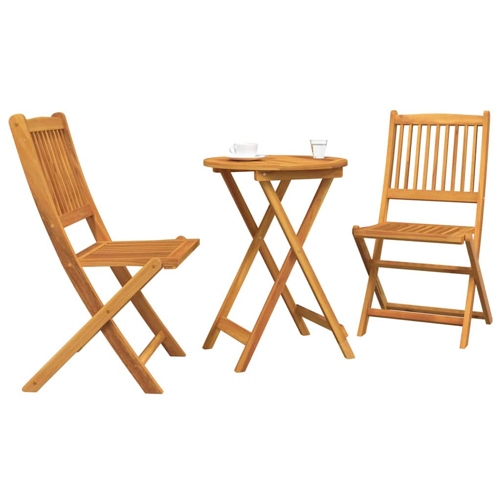 Garten Bistro Set 3 stk. Braun Massivholz Akazie