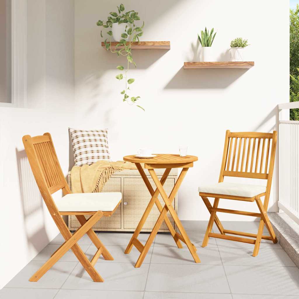 Garten Bistro Set 3 stk. Braun Massivholz Akazie