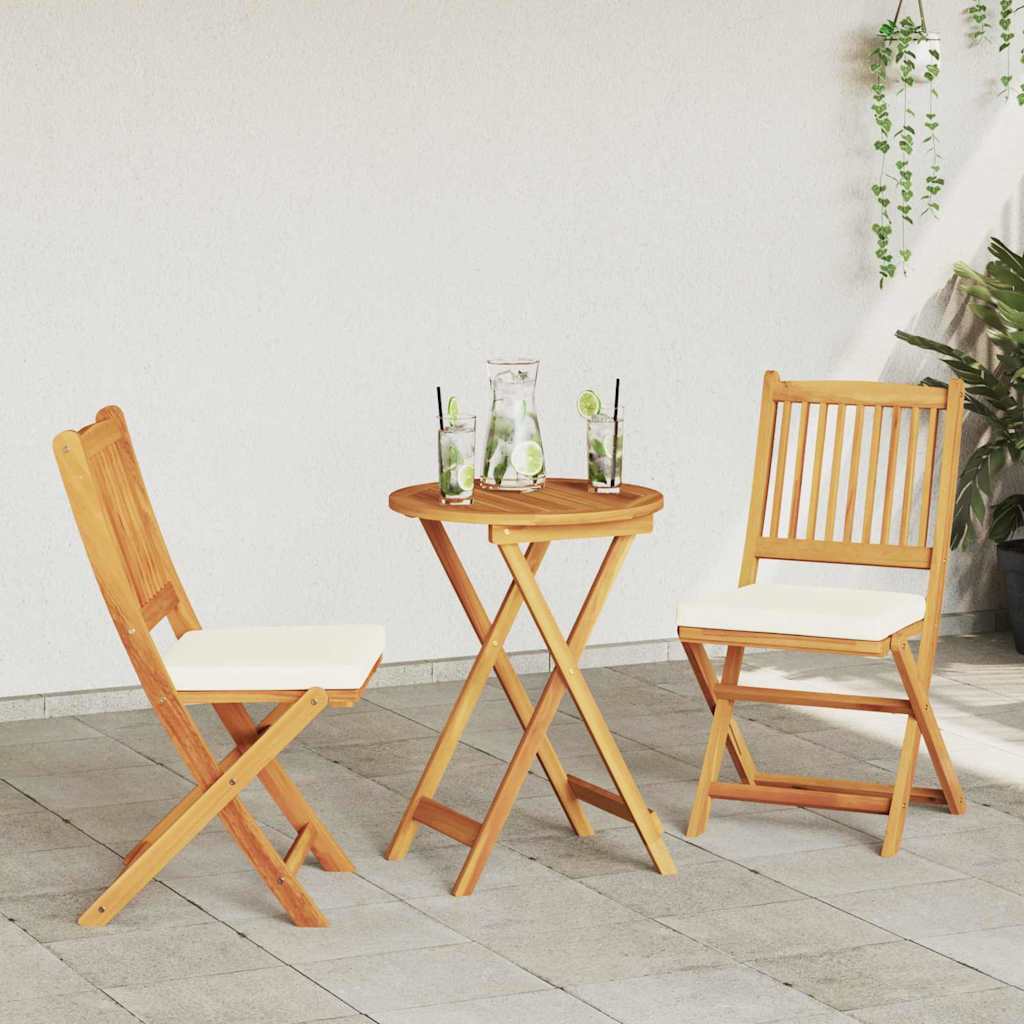 Garten Bistro Set 3 stk. Braun Massivholz Akazie