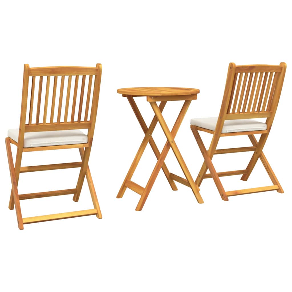 Garten Bistro Set 3 stk. Braun Massivholz Akazie