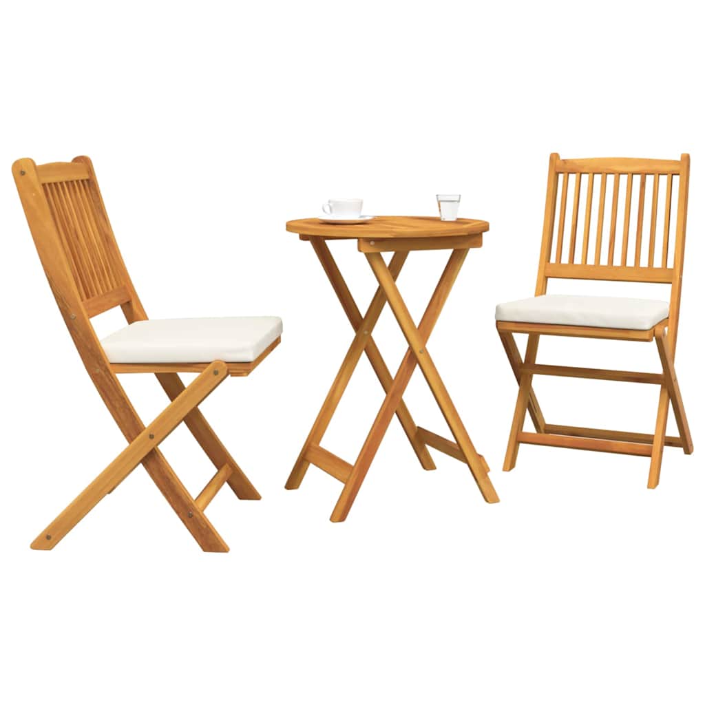 Garten Bistro Set 3 stk. Braun Massivholz Akazie