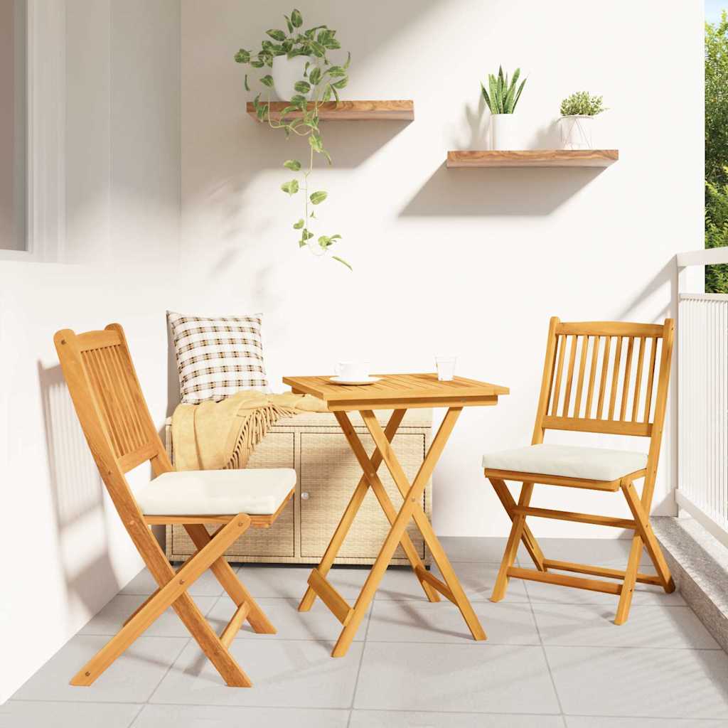 Garten Bistro Set 3 stk. Braun Massivholz Akazie