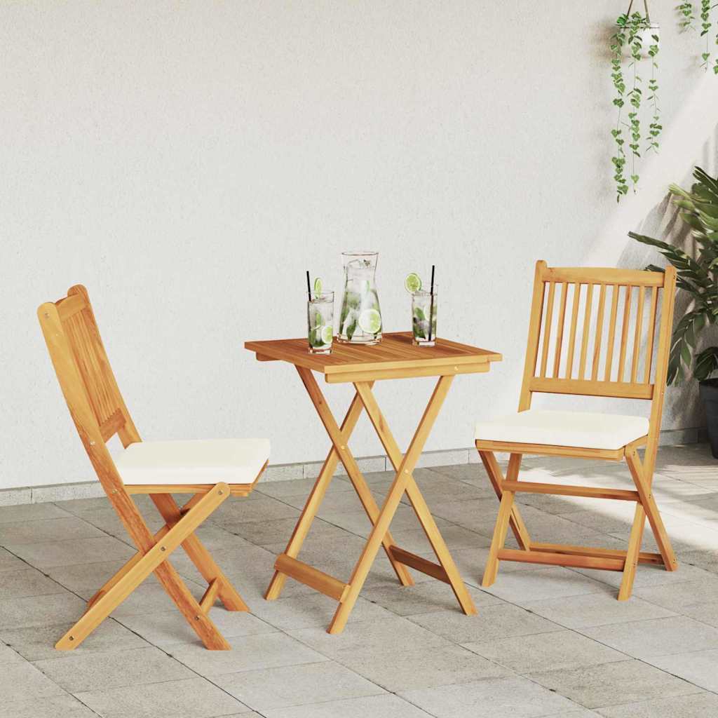 Garten Bistro Set 3 stk. Braun Massivholz Akazie