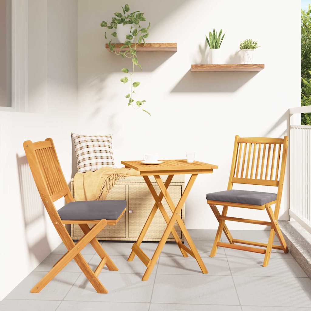 Garten Bistro Set 3 stk. Braun Massivholz Akazie