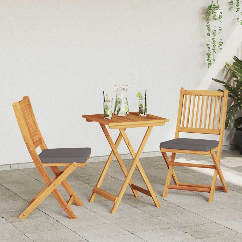 Garten Bistro Set 3 stk. Braun Massivholz Akazie