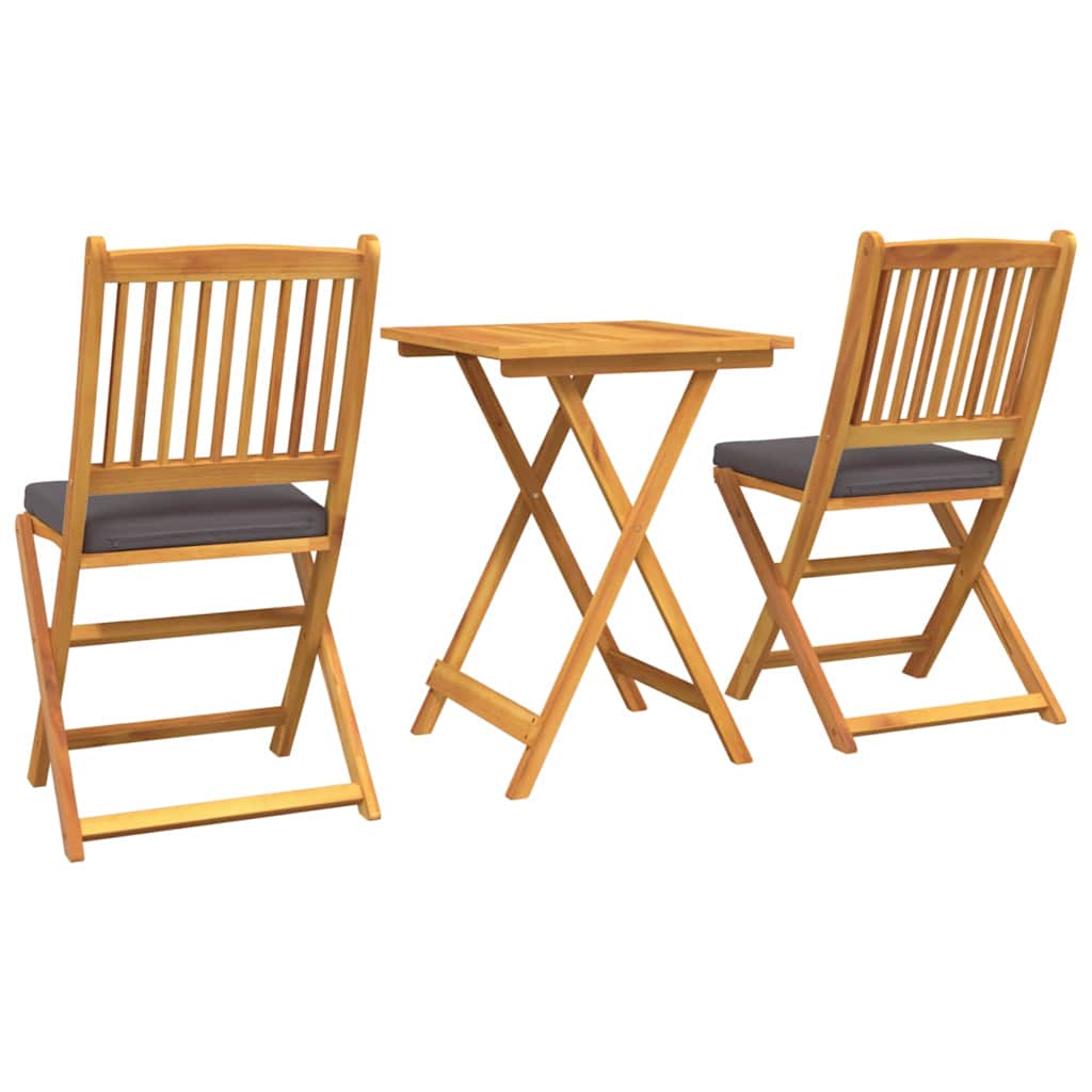 Garten Bistro Set 3 stk. Braun Massivholz Akazie