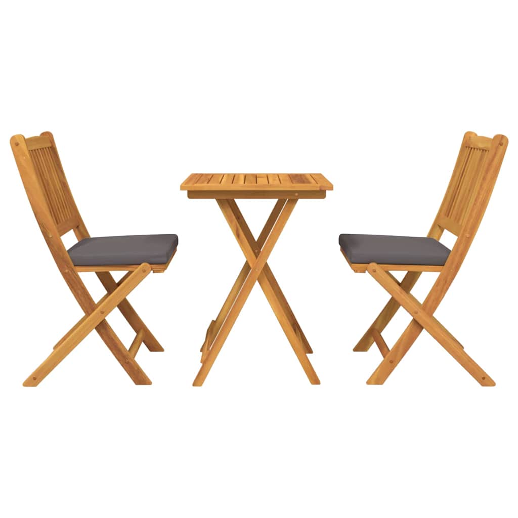Garten Bistro Set 3 stk. Braun Massivholz Akazie