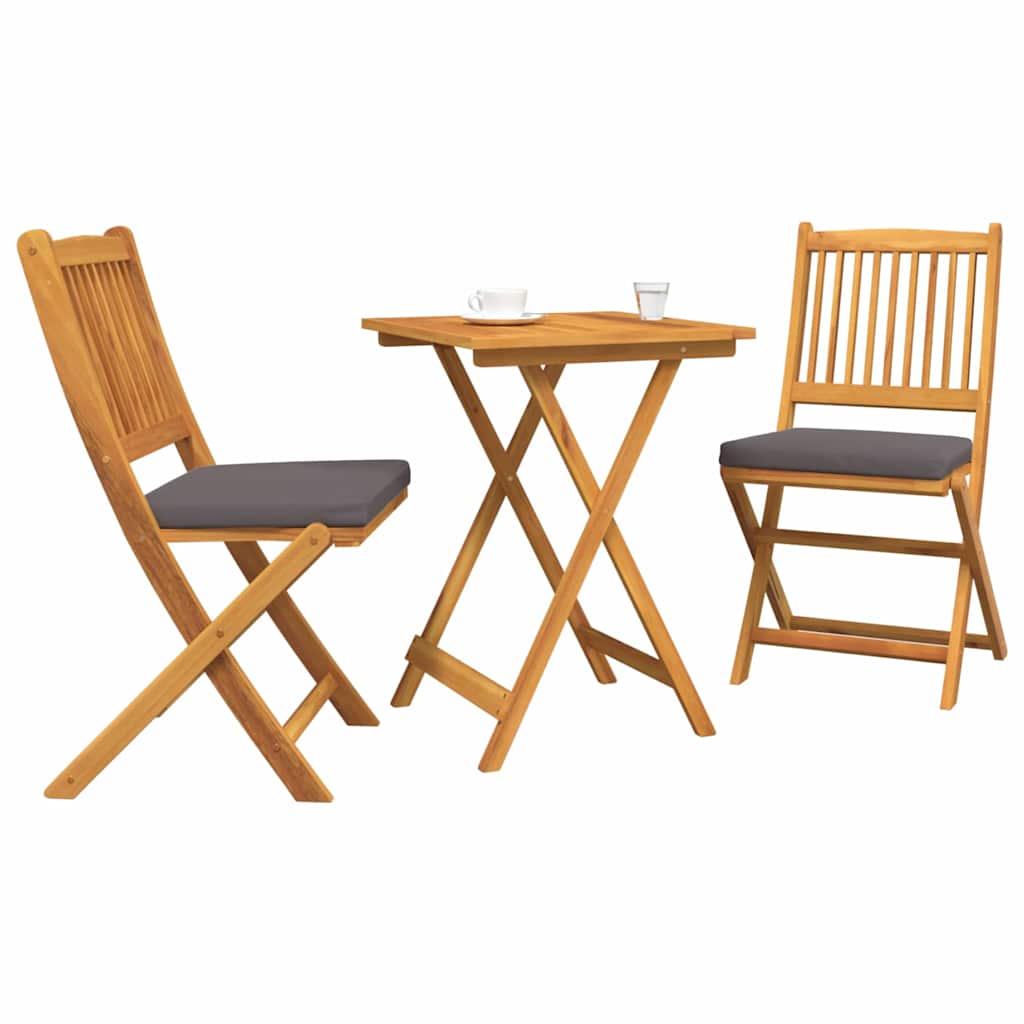 Garten Bistro Set 3 stk. Braun Massivholz Akazie