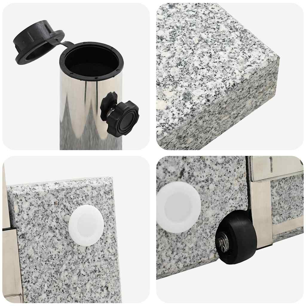 Sonnenschirmständer 29 kg Grau Granit Quadratisch
