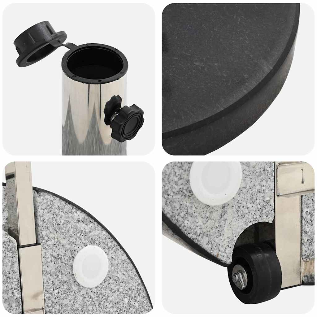 Sonnenschirmständer 29 kg Schwarz Granit Rund