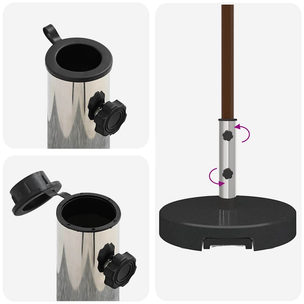 Sonnenschirmständer 29 kg Schwarz Granit Rund