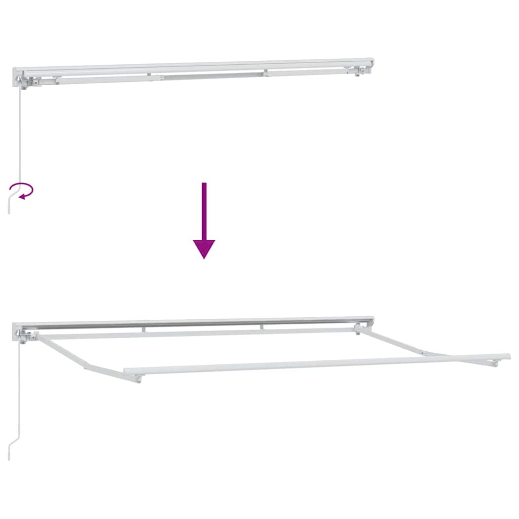 Markisenrahmen Verstellbar Weiß 3,5 x 2 m Stahl