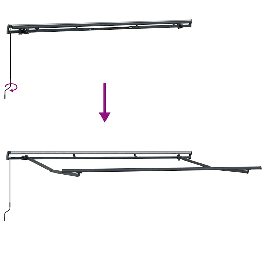 Markisenrahmen Anthrazit 3.5 x 2 m Metall