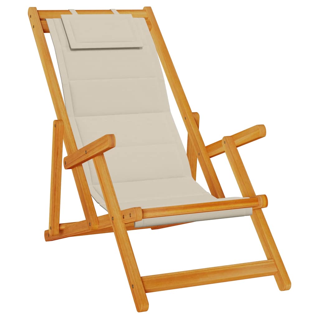 Liegestuhl mit Kissen 2 pcs Braun Massivholz Akazie